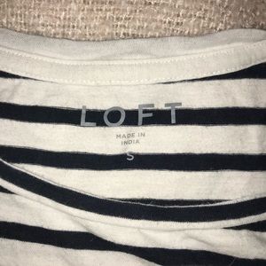 Loft Striped Petal Sleeve Tee Size Small